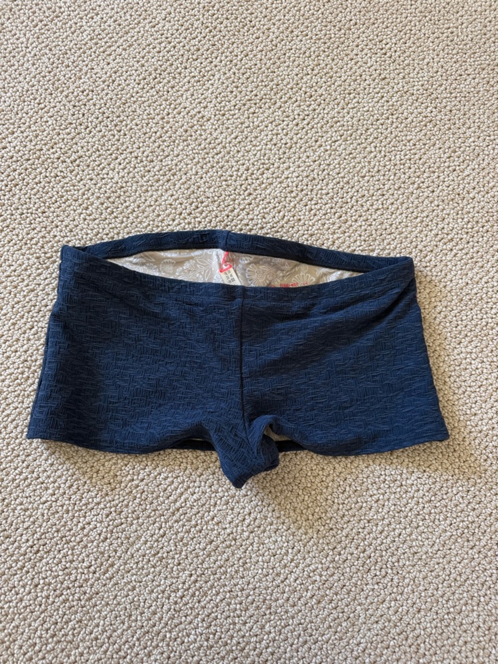 Free People swim Navy Textured Bike Shorts